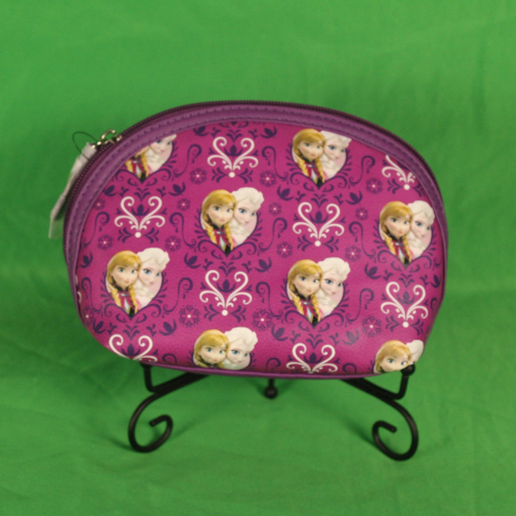Loungefly Disney Frozen Heart Logo Makeup Bag • 2014 • Purple Faux Leather • NWT