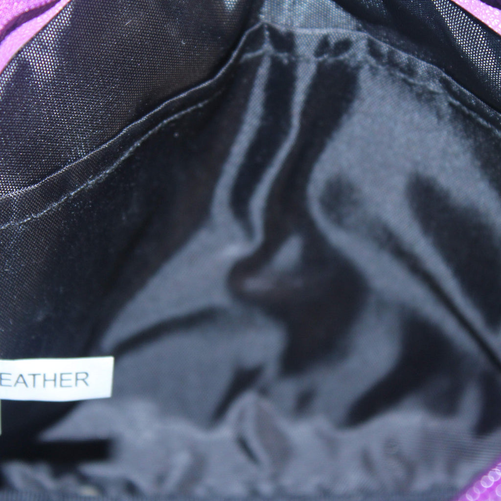Loungefly Disney Frozen Heart Logo Makeup Bag • 2014 • Purple Faux Leather • NWT
