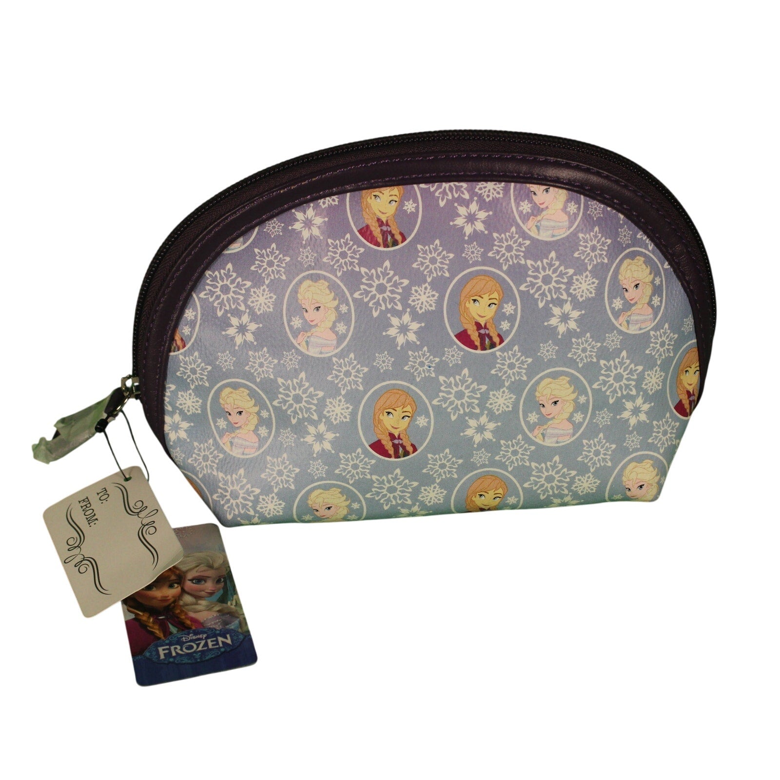 Loungefly FROZEN makeup pouch - NWT - vhtf 2014 Blue Faux Leather Heart Logo