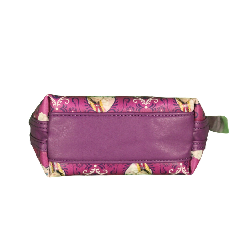 Loungefly Disney Frozen Heart Logo Makeup Bag • 2014 • Purple Faux Leather • NWT