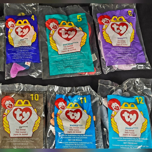 Complete 1998 McDonald’s Ty Teenie Beanie Babies Set (1–12) – All Sealed – NWT – Vintage HTF